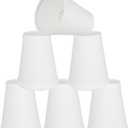 Aspen Creative 32080-6, Hardback Empire Clip-On Chandelier Lamp Shade, Off-White, 2-1/2" Top x 4" Bottom x 5" Slant Height, Set of 2