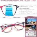 Progressive Multifocal Reading Glasses,4 Pack Blue Light Blocking for Women Spring Hinge Pattern Print Eyeglasses