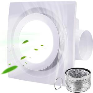 FEITON Bathroom Fan with Light Exhaust Fan Ceiling Mount Vent Fan Light Combo, 30W, 110V, 110 CFM 1.0 Sones, Square Quiet Ventilation Fan with LED Light (White)