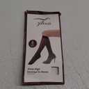 2 Pairs Knee High Stockings for Women, 20 Denier Nylon Sheer Socks with Reinforced Toes Black Nude One Size