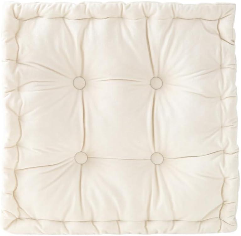 vctops Chair Cushion for Dining Chair, Soft Velvet Square Seat Cushion with Ties Cozy Indoor Chair Pad Cushion for Office Kitchen Dining Room (Beige,16"x16")