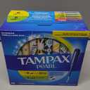 Tampax Pearl Tampons for Women Multipack, with LeakGuard Braid, Regular/Super Absorbency, Unscented, 48 Count, 26 Regular, 22 Super