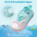Barerun Toddler Water Shoes Barefoot Kids Water Shoes Boys Girls Aqua Socks Quick-Dry Breathable Toddler Sandals Slip on Indoor Outdoor Walking Shoes for Beach Swim Pool (4.5-5 Toddler, Pink Blue)