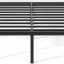 NEW JETO Metal Bed Frame,Full Size Bed Frame with Storage Space,Heavy Duty Sturdy Mattress Foundation,Easy Assembly,No Box Spring Needed, Black,18 Inch,Full