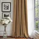 90 Inch Long Curtains Velvet Gold Brown Modern Farmhouse Thermal Curtain for Summer Heat Vintage Boho Rustic Neutral Elegant Fall Drape for Bedroom Dining Room Darkening Mid Century Decor 2 Panels Set
