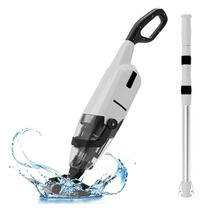 Cordless Pool Vacuum Cleaner for Above Ground Pool & In Ground Rechargeable Pool Vacuum Cleaner - 90 Mins Runtime, with 69" Telescopic Pole, Spa Vacuum for Hot Tub- Fast 3H Charge, Grey 