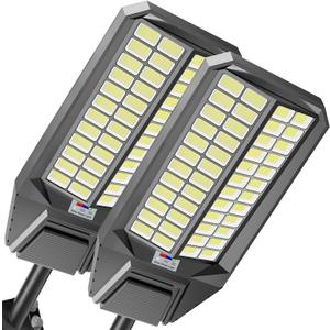 loyoele Large Solar Street Light, Led Flood Lights Outdoor, Waterproof, XXL-12000-2 Pack