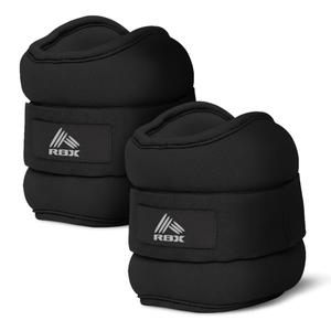 RBX Wrist & Ankle Weights Set, Adjustable Comfort Fit for Training & Toning, 
(Black, 2lb (1lb Each))