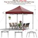 Replacement Canopy Top for Pop Up Canopy Tent,Heavy Duty 600D Oxford Fabric Outdoor Tent Cover (Burgundy,10x10 TOP ONLY)
