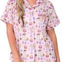 HMPEAIIY Women Y2k Pajamas Set Cute Preppy 2PCS Button Down Holiday Monkey Shorts Summer Outfit Beach Vacation Loungewear Pjs Sleepover Party Birthday Gift(Happy Easter, X-Small)