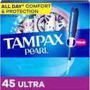 Tampax Pearl Tampons, with LeakGuard Braid, Ultra Absorbency, Unscented, 45 Count