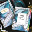 2 x 2026 Planner - 2026 Planner Weekly and Monthly from Jan. 2026 to Dec. 2026, Calendar Planners 2026 with Inner Pocket, Colorful Tabs, 6.4'' x 8.5'' (Blue & White)
