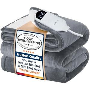 Bedsure Electric Blanket Twin - Soft Flannel Heated Blanket Twin Size, GentleSoft Fast Heating with 10 Time Settings & 6 Heat Settings, Warm Gift for Grandma (62x84 inches, Grey)