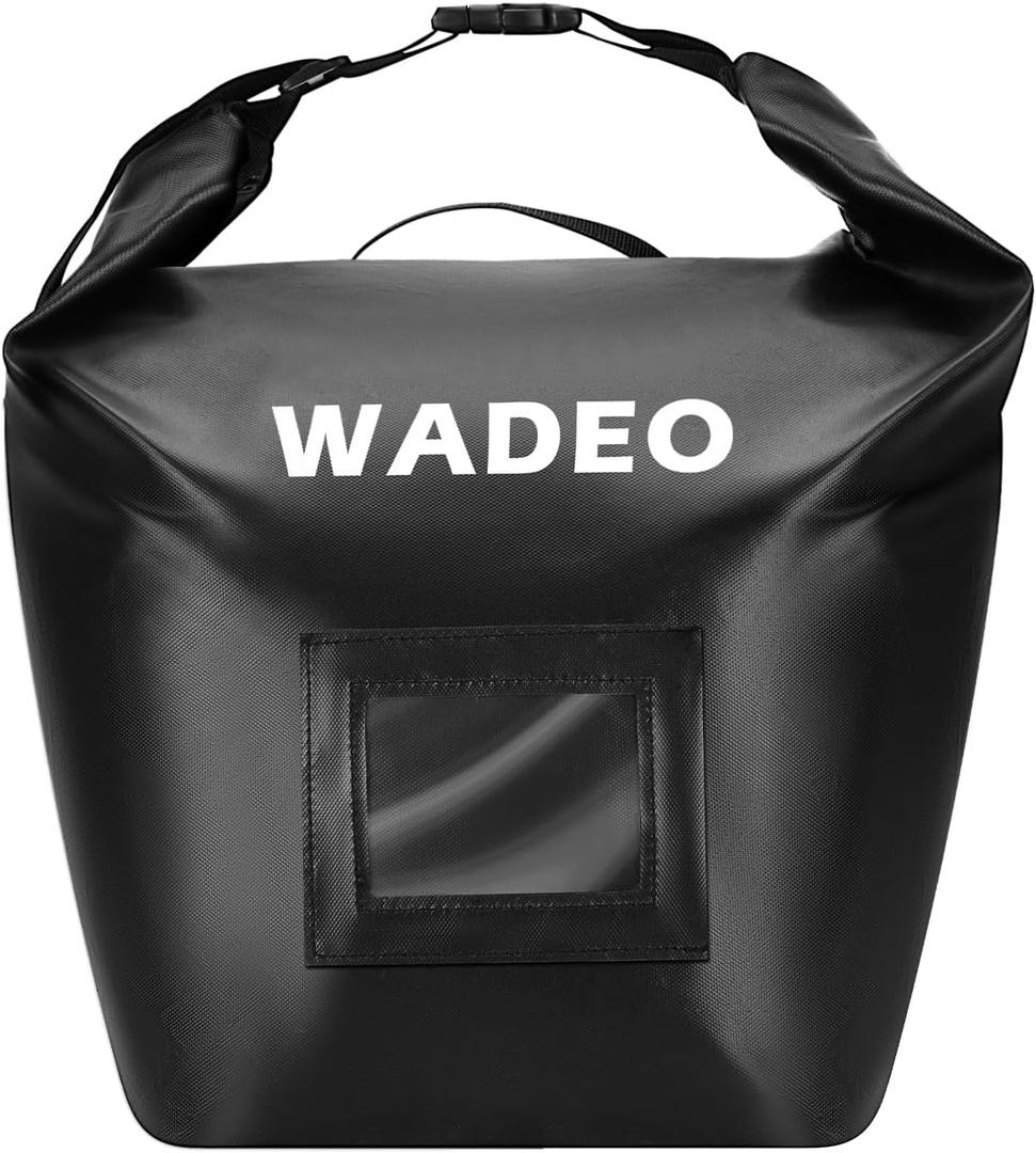 WADEO 20LB Wood Pellet Storage Container, 600D PVC Waterproof Pellet Storage Bag with Dual Handle, Card Slot, Suitable for Smoker Grill Charcoal Storage