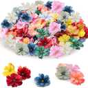 120 Pcs False Flowers for Crafts Artificial Faux Mini Flower Heads Back to School Silk Daisy Peony Small Fabric Flowers Stemless Small Faux Floral Decoration for Home Wedding Summer Party(Multicolor)