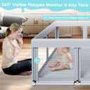 Fshibila 74" ×50" Large Baby Playpen, Baby Playard for Babies and Toddlers, Baby Fence Play Pens for Indoor & Outdoor, Sturdy Safety Play Yard with Soft Breathable Mesh, Anti-Fall, Grey