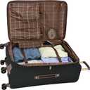 London Fog Nottingham 29 Inch Expandable Spinner Softside Suitcase, Black Chestnut, 19x12x29 inches