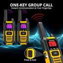 Radioddity HD-1 IP67 Waterproof Floating Heavy Duty Walkie Talkies, Long Range Two Way Radio with 2400mAh Battery, One-Key Group Call, Vibrate Alert, SOS, Dual PTT for Hunting Road Trip, 2 Packs