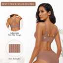 OEAK Womens Wireless Jelly Bras Push Up Bralette Full Coverage No Underwire Bra Comfortable Everyday Seamless Tshirt Bras (Beige, XXL)