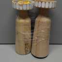 2 WOODEN CANDLE HOLDERS
