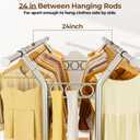 HYSEYY Heavy Duty Clothes Rack, Rolling Clothing Rack With Shelves Load 620 LBS, Double Rod Clothing Racks for Hanging Clothes, Portable& Adjustable Clothes Rack with Wheels Garment Rack