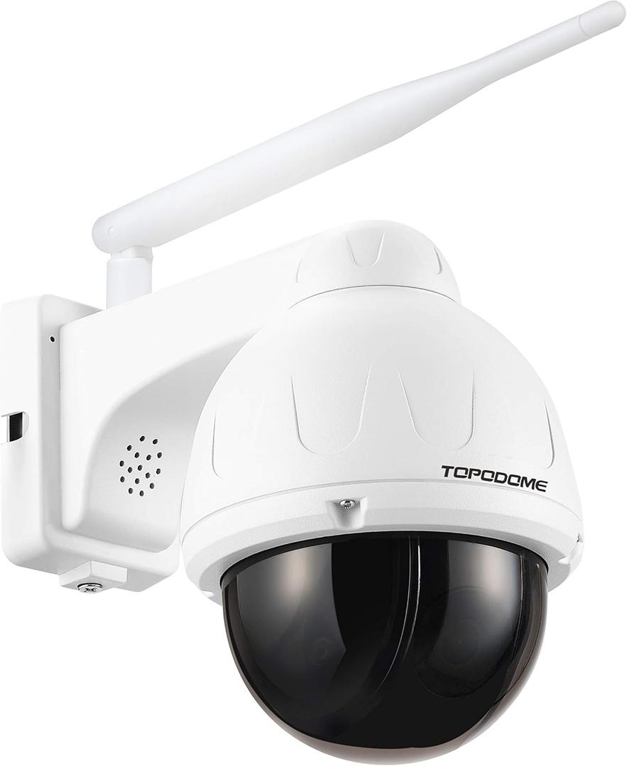 940nm RTSP PTZ Camera Outdoor WiFi for Home Security Human Tracking, Surveillance Cameras Motion Detection, 50FT Hidden Night Vision, 32G SD Card Wide Angle Siren 2-Way Audio Waterproof (White)