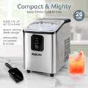 Igloo Portable Ice Maker with Scoop - Countertop Ice Maker with LED Control Panel & 1.5 Quart Water Tank - Ice Cube Maker Produces 26 Lbs. of Ice in 24 Hours with 9 Large or Small Cubes in 7 Minutes