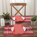 Whaline 100 Pcs Red and White Stripe Guest Napkins Disposable Striped Dinner Paper Napkins Decorative Hand Towel Napkin for Wedding Birthday Party Supplies Kitchen Bathroom Table Decor