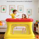 QPAU 3-in-1 Inflatable Bounce House for Toddlers 1-3, Ball Pit & Trampoline, Inflatable Bouncy House with Pump, Safety Net, Indoor & Outdoor Bubble Bouncer Baby Play Yard