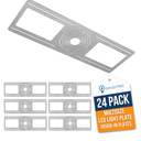 OHLECTRIC 24-Pack New Construction Recessed Light Mounting Plates, Flat Steel Rough-in Brackets - Symmetric Round Holes w/Multiple Cutouts 2” til 6” Adjustable Panel for LED Wafer & Recessed Lighting