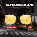 HASFOX Women's Night Vision Driving Glasses Butterfly Night Time Yellow Glasses Anti Glare Polarized UV Protection H2301