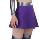 Womens Princess Koriandr Costume Halloween Cosplay Purple Top Skirt Collar with Stockings uniform Outfit (Purple, L)
