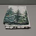 Horaldaily Christmas Tablecloth 52x70 Inch Rectangular, Winter Snow Trees White Washable Table Cover for Party Picnic Dinner Decor (Beige)