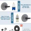 Replacement Metal Lever Handle for Delta H79 1300/1400 Series - Single Tub Faucet Handle Kit, Durable Zinc Alloy Construction, Easy DIY Installation