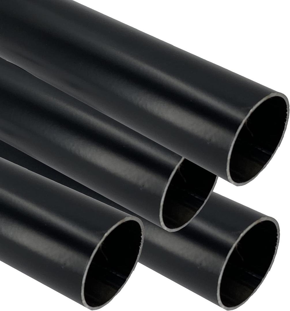 Desunia 72" Heavy Duty Round Closet Rod | 32mm Diameter | Black Clothes Pole | 4 Pack
