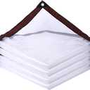 Clear Tarp Waterproof with Grommets 8x10,Heavy Duty Clear Plastic Tarp Cover,Clear Vinyl Tarp for Outdoor/Patio/Garden/Chicken Coop/Cat Litter