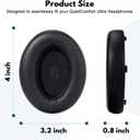 Replacement Earpads for Bose QuietComfort Ultra Premium Memory Foam Cushions with Soft Protein Leather, Enhanced Noise Isolation, Easy Installation, for Bose QC Ultra Headphones (Black)