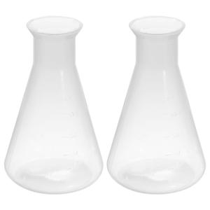 PATIKIL 250ml Plastic Erlenmeyer Flask, 2 Pack Wide Mouth Conical Flask for Laboratory, Clear