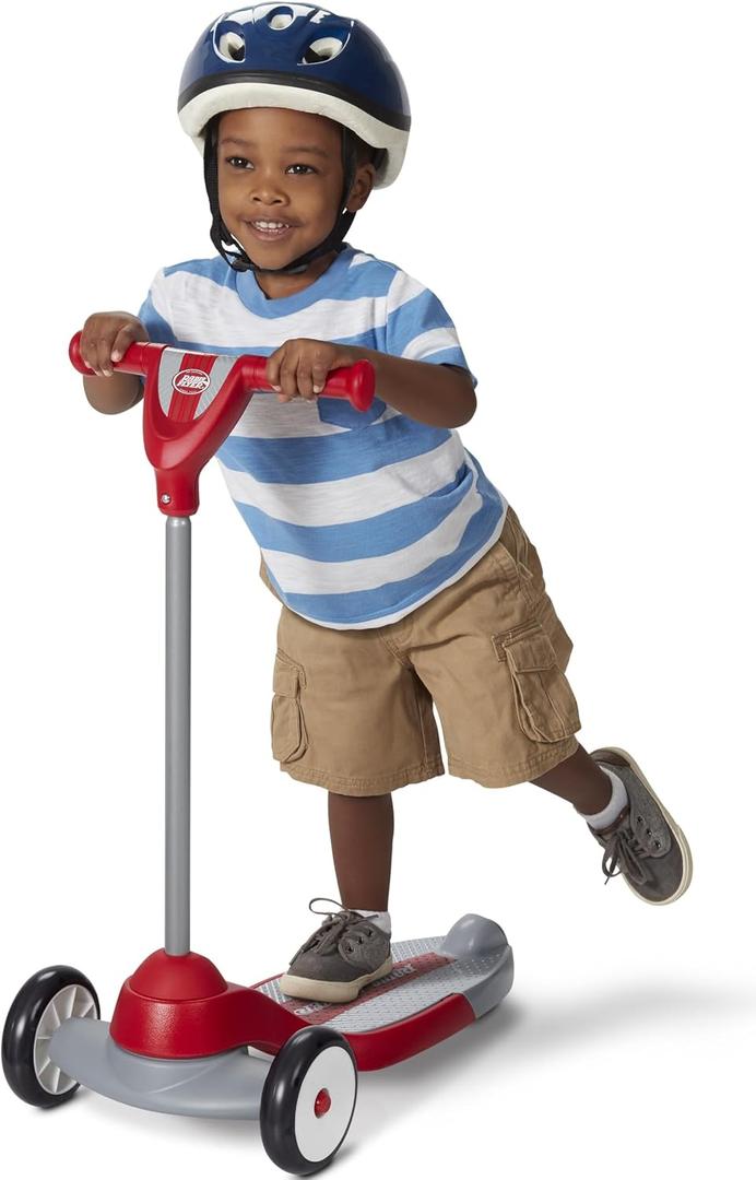 Radio Flyer My 1st Scooter, For Kids 2-5 Years Old, Red | Extra Wide Base for Balance, 2 Front Wheels for Added Stability, Easy to Use Foot Brake
