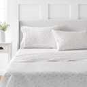 MARTHA STEWART 100% Cotton Queen Sheet Set - 4 Piece, Soft, Smooth, Durable, Easy Care, 16" Deep Pocket Sheet, Bedding Sheets, Sateen Sheet, 1 Flat, 1 Fitted, 2 Pillowcases, Blush (Shea Floral Blush)