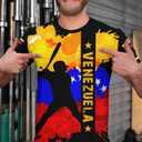 BJU Venezuela Flag T-Shirt Badge Novelty Printed Tee Crewneck Short Sleeve Casual Top Unisex (XL)