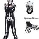 Sincere Party Kids Skeleton Costume Glow in the Dark Skeletons Halloween Skeleton Costumes for Boys and Girls (Black, S)