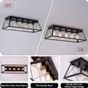 31.5" Black Farmhouse Rustic Flush Mount Ceiling Light