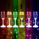 HOMEYA Colored Lights Up Champagne Flutes Glasses Set of 6, Liquid Activated Glow in The Dark Cups with Replaceable Battery, Colorful Drinking Whiskey Led Cups for Christmas Halloween Party Birthdays