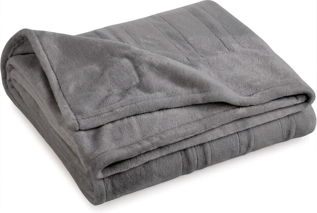 Sunbeam Heated Bedding Electric Plush Throw - Heated Blanket - 100% Polyester, 6x5ft