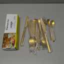 Berglander 20 Piece Titanium Gold Plated Stainless Steel Flatware Set, 20 Pieces Golden Silverware Set, Golden Cutlery Set, Service for 4 (shiny Gold)