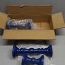 Set of 3 Navy Blue Candle Holders Rustic Farmhouse Mango Wood Candlestick Holder Large Pillar Candle Stand Vintage Antique Home Decor for Table Centerpieces Fireplace Mantel, 12", 9", 6" H