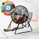 Poen 101 Pcs 1-100 Numbers Lottery Bingo Game Set Include 12 Inch Cage 0.9 Inch Window Balls Raffle for Game Night, Large Group Activities, Excluding Bingo Board (Multicolor)