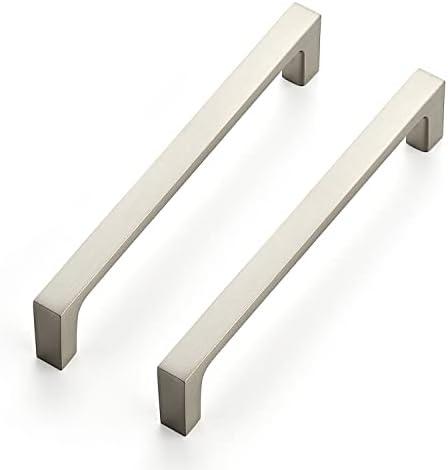 Ravinte 25 Pack Solid 5 Inch Kitchen Square Cabinet Handles Brushed Nickel Pulls Drawer Pulls Kitchen Cabinet Hardware Handles