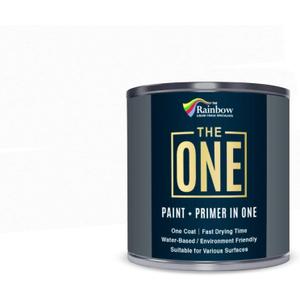 THE ONE All-in-One Paint & Primer: Durable Furniture, Cabinet, Front Door, Wall, Bathroom, Kitchen - Fast Drying Interior & Exterior Craft Paint (White, Gloss, 8.5oz)